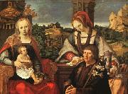 Lucas van Leyden Madonna and Child with Mary Magdalene and a Donor oil on canvas